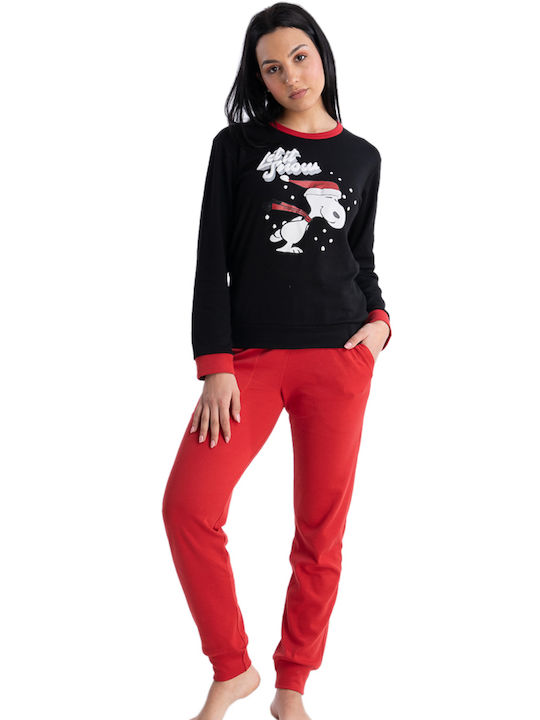 Rachel Winter Damen Pyjama-Set Schwarz