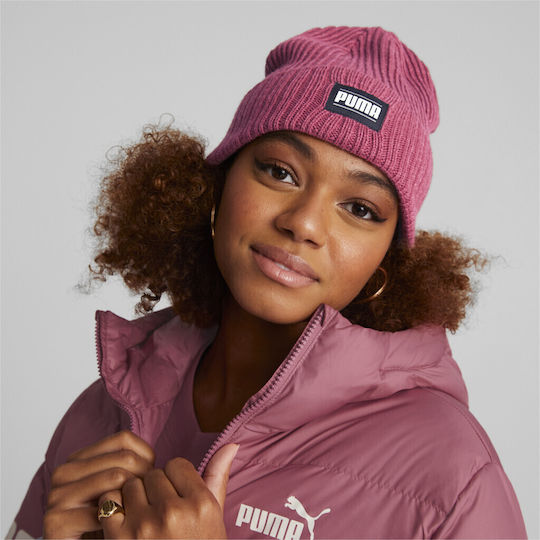 Beanie Frauen Beanie mit Rippstrick in Fuchsie Farbe