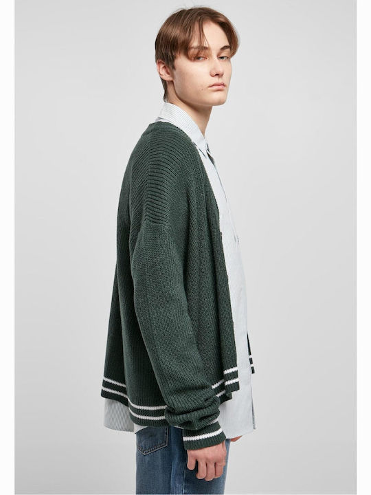 Herren Fleecejacken & Strickjacken mit Buttons Bottle Grün