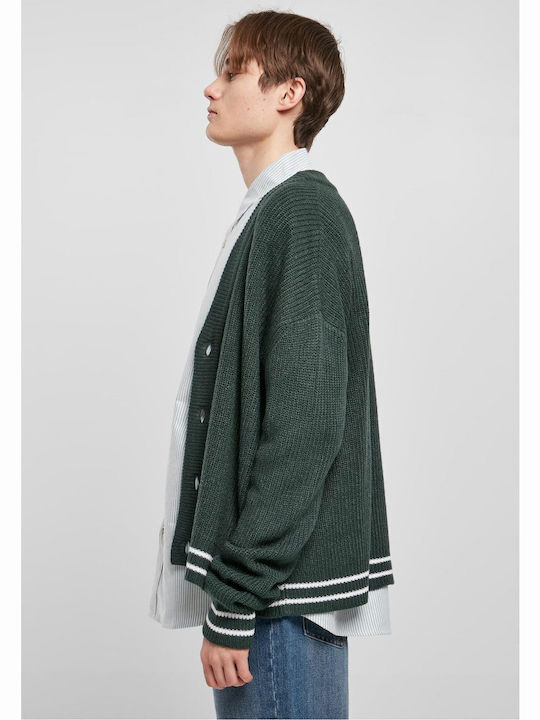 Herren Fleecejacken & Strickjacken mit Buttons Bottle Grün