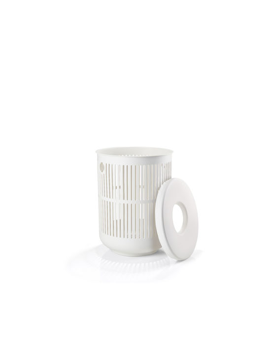 Zone Denmark Ume Coș De Rufe Din Plastic 60lt Cu Capac 40x40x54cm Alb