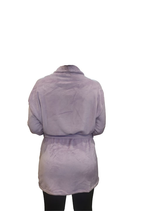 Apple Boxer Χειμερινή Γυναικεία Fleece Ρόμπα Λιλά Apple Boxer Χειμερινή Γυναικεία Fleece Ρόμπα Λιλά