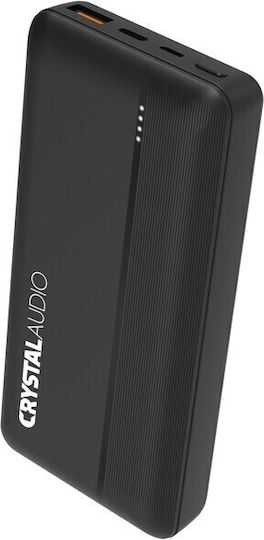 Crystal Audio PBK5K Power Bank 20000mAh 20W με Θύρα USB-A και Θύρα USB-C Power Delivery Μαύρο