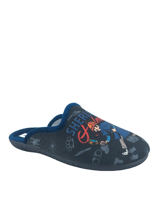 Dicas Men's Printed Slippers Blue