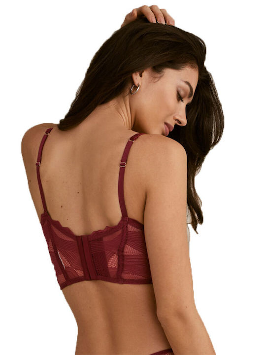 Promise Triangle Triangle Bra without Underwire Burgundy