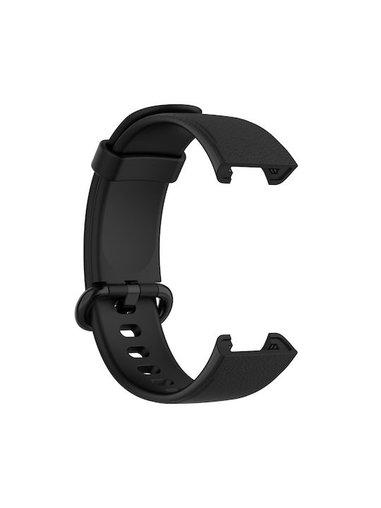 Litchi Texture Armband Synthetisches Leder Schwarz (Mi Watch Lite)
