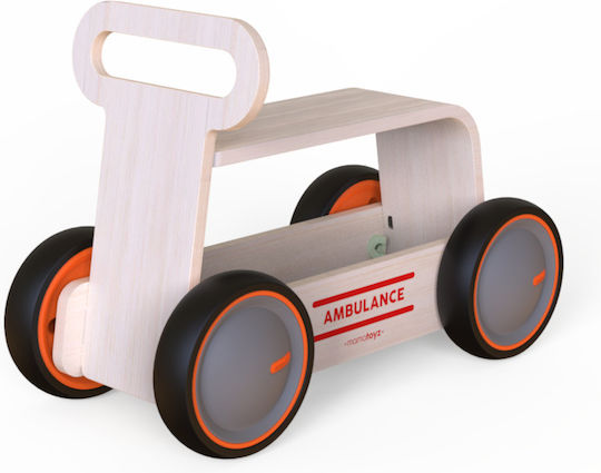 Mamatoyz DriveMe Wood Ambulance Ride On για 10+ μηνών Καφέ