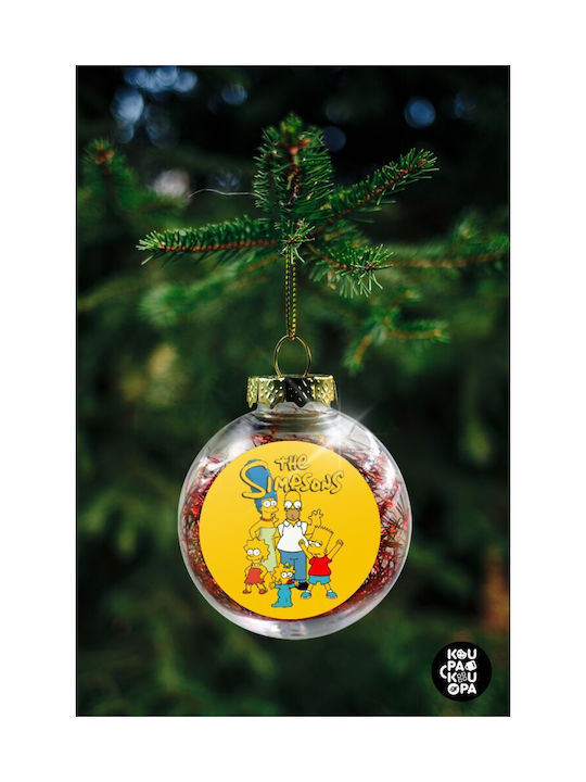 Simpsons, Ornament transparent pentru bradul de Crăciun cu umplutură roșie 8cm