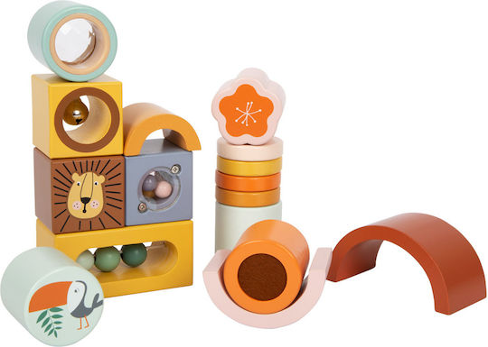 Small Foot Stacking Toy Safari made of Wood with Sounds for 12++ Months