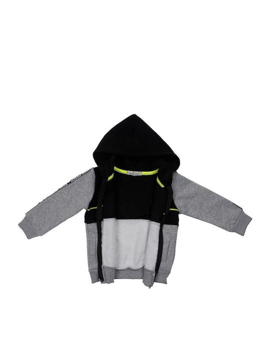 Kids Sweatshirt Cardigan Cotton with Hood Gray
