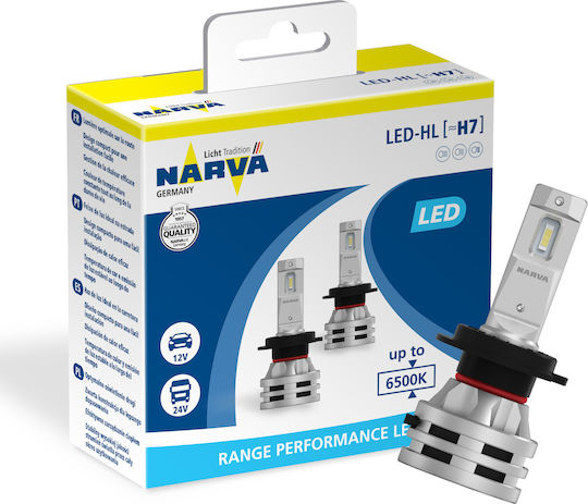 Narva Lampen Auto Range Performance H7 LED 6500K Kaltes Weiß 12-24V 24W 2Stück