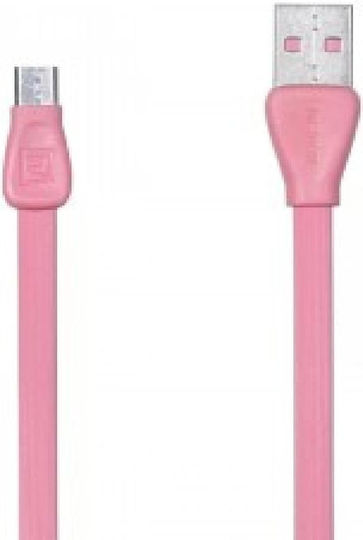 Remax Martin RC-028i Flach USB-A zu Lightning Kabel Rosa 1m