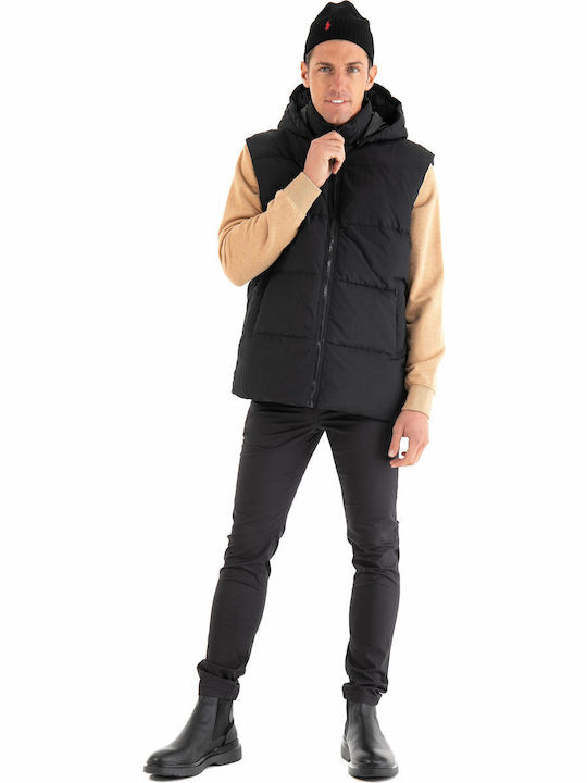 Ärmellos Jacke Puffer Schwarz