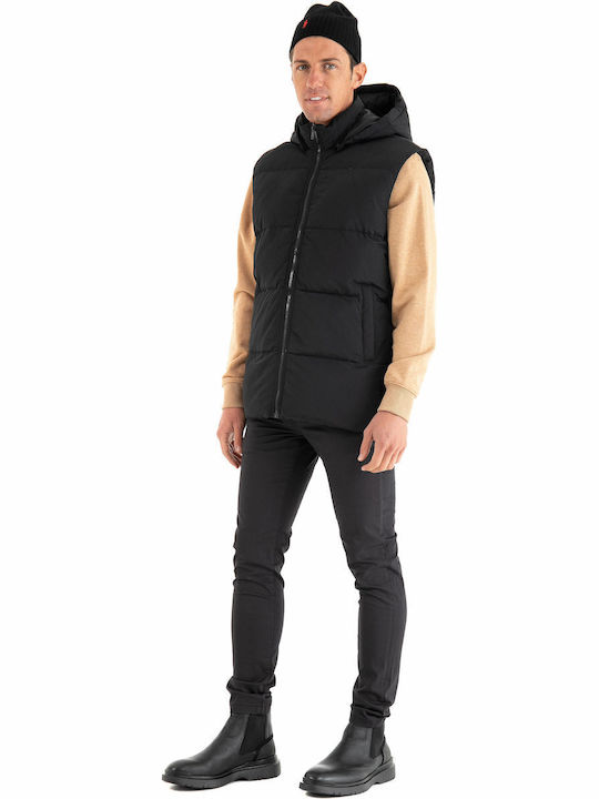 Ärmellos Jacke Puffer Schwarz