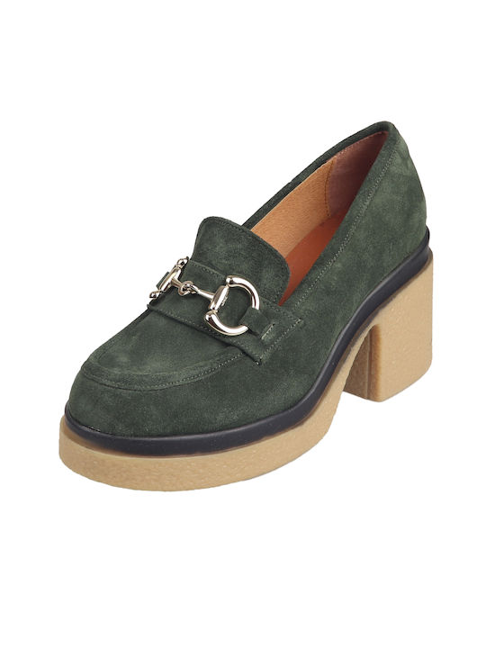 Verraros Suede Pantofi cu toc Green Suede