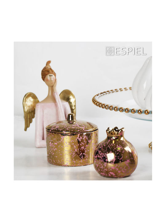 Espiel Tabletop Lucky Charm Pomegranate Gold - Pink Ceramic 9x9.5cm 1pcs