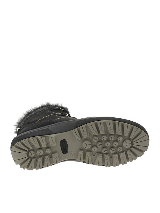 Suede Snow Boots with Laces & Fur Venus 81 Black