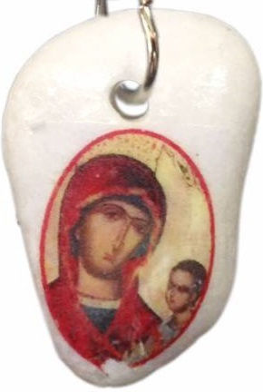 Kostibas Fashion Virgin Mary & Jesus Necklace Black