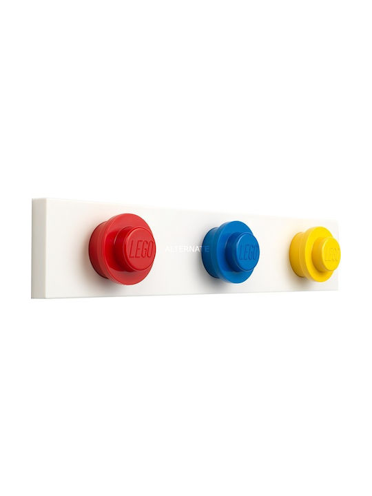 Lego Plastic Wall Hanger with 3 Slots White 33x6.5cm