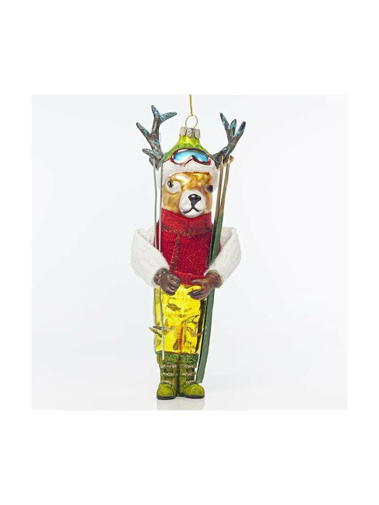 Eurolamp Christmas Glass Reindeer Ornament Multicolour 18.5x7cm