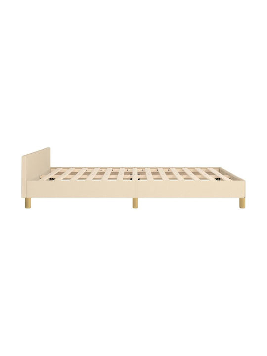 Doppelbett Mit Stoff Ecru Für Matratze 140x200cm