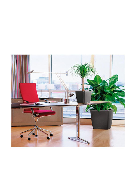 Lechuza QUADRO LS Αυτοποτιζόμενη Γλάστρα Πλαστική Charcoal Metallic 43x43εκ.
