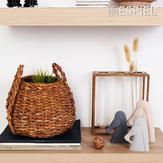 Espiel Διακοσμητικό Άλογο από Γύψο σε Γκρι 12cm