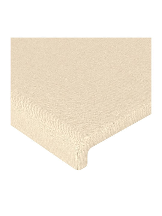Pat Single Tapițat cu Material Crem pentru Saltea 90x190cm