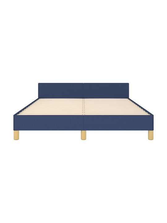 Doppelbett Mit Stoff Blau Für Matratze 140x200cm
