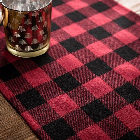 Gofis Home Christmas Tablecloth Runner Fabric Red L120xW28cm.