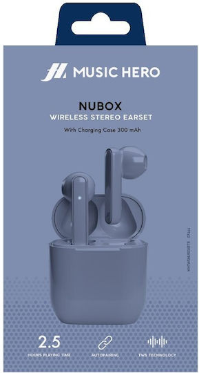 SBS Hero Nubox Earbud Bluetooth Handsfree Căști cu Carcasă de Încărcare Albastru