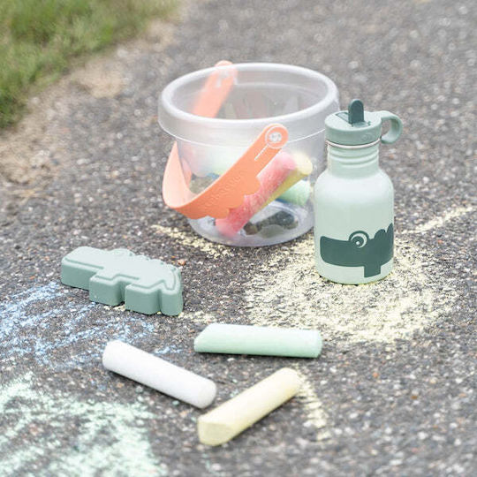 Done by Deer Croco Kids Water Bottle Stainless Steel with Straw 350ml (Various Designs/Colours)