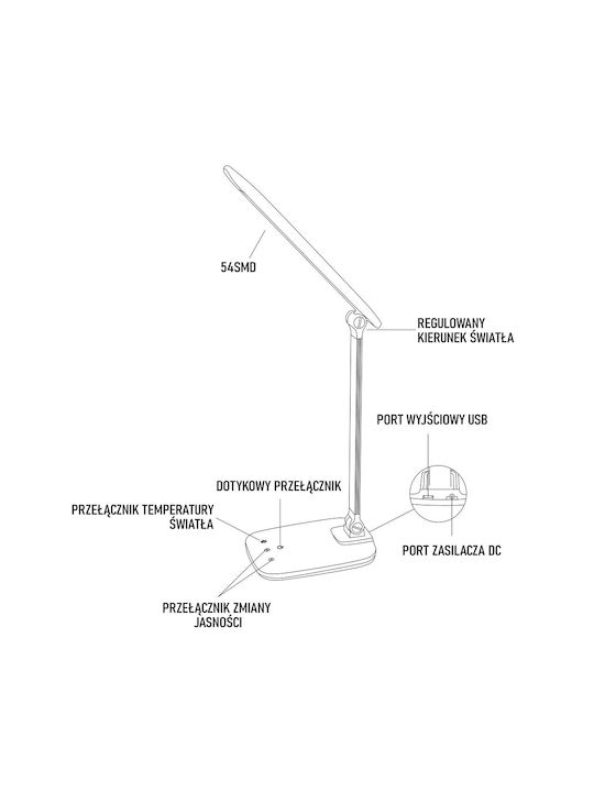 Montiss LED Office Lamp Foldable in White Color
