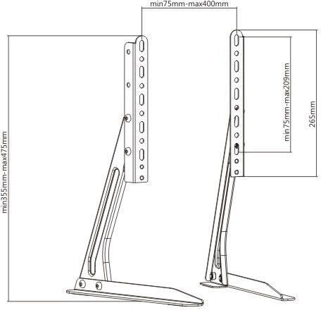 ATC ATC-2370 Επιτραπέζια Βάση Τηλεόρασης έως 70" και 50kg