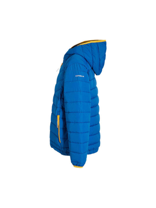 Icepeak Jachetă casual pentru copii Scurt Antivant cu captuseală și glugă Albastru