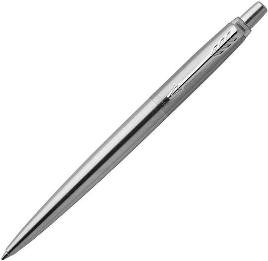 Parker Jotter Premium Pen Set Ballpoint Medium Made Of Silver Steel In A Case (In A Paper Cassette)