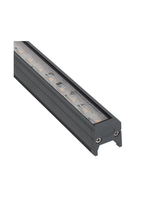 GloboStar Digi-Bar Outdoor LED Wall Washer 12W With Warm White Light IP65 Silver