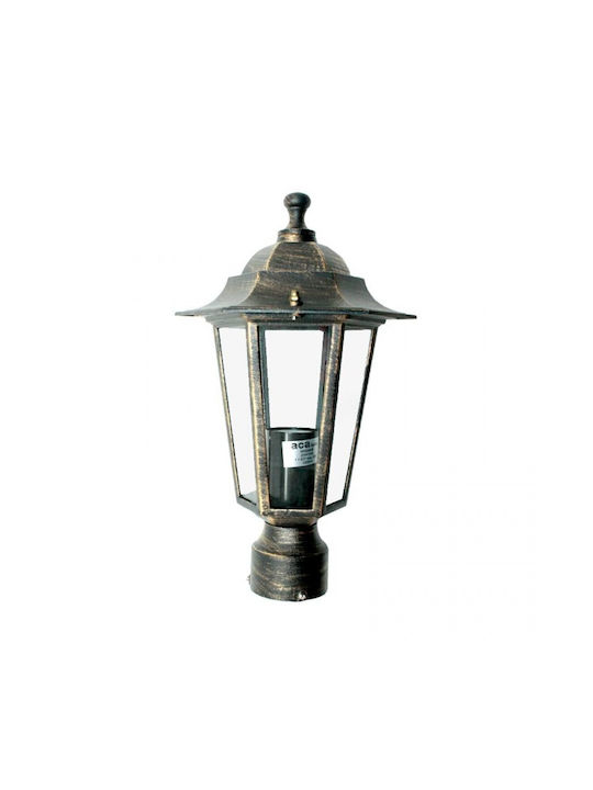 Aca Lamp Lattern Outdoor 60W IP45 for Socket E27 Gold-Black