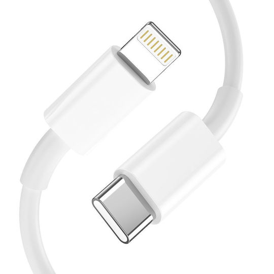Tech-Protect Φορτιστής με Θύρα USB-A και Θύρα USB-C και Καλώδιο USB-C - Lightning 20W Power Delivery / Quick Charge 3.0 Λευκός (C20W)
