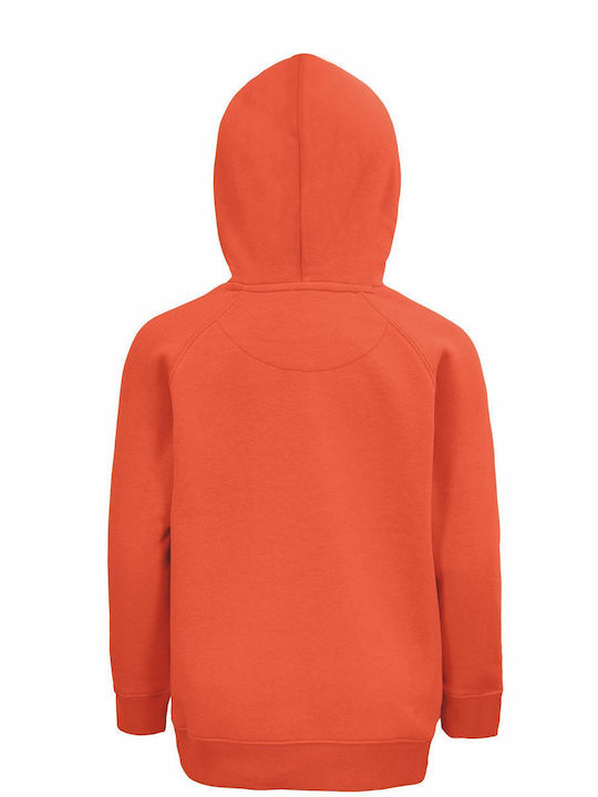 Kids Sweatshirt, Organic " Snowboarding in the Mountains " Sweet Orange