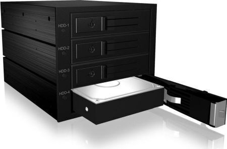 Icy Box Backplane for 4x HDD for 3x 5,25" bay with lock and fan Μαύρο IB-564SAS-12G