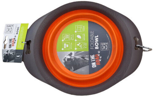 M-Pets On the Road Μπολ Σιλικόνης Φαγητού για Σκύλο & Γάτα 1.23lt σε Πορτοκαλί Χρώμα