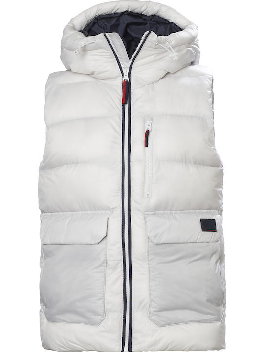 Kurz Damen Ärmellos Puffer Jacke Wasserdicht und Winddicht Weiß