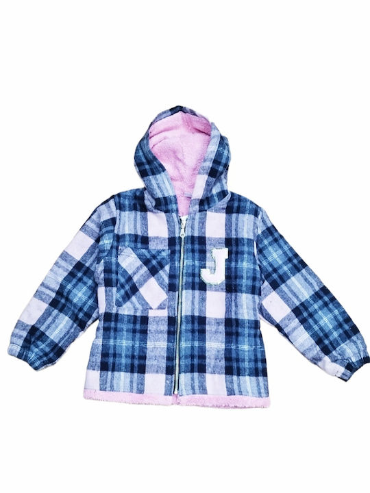 Joyce Girls Hooded Cardigan with Zipper Pink