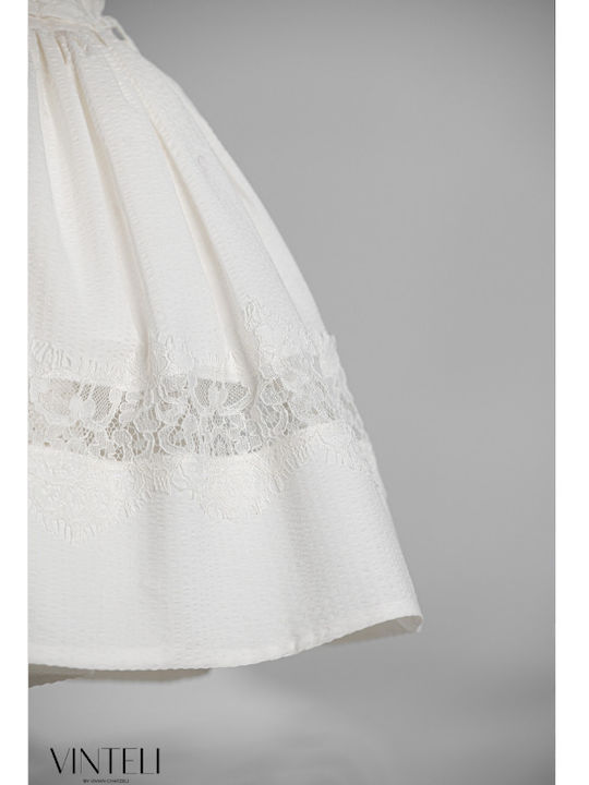 Vinte li Coasta de Fildeș Set de Haine de Botez cu Accesorii pentru păr & Rochie din Dantelă 2buc
