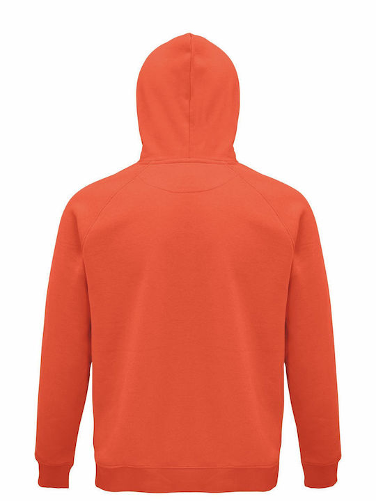 Hoodie Unisex, Organic " One Piece Ace Card ", Sweet Orange