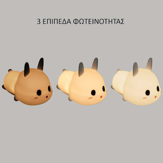 Led Παιδικό Διακοσμητικό Φωτιστικό Rabbit Λευκό 11.2x8.9x15.5εκ.