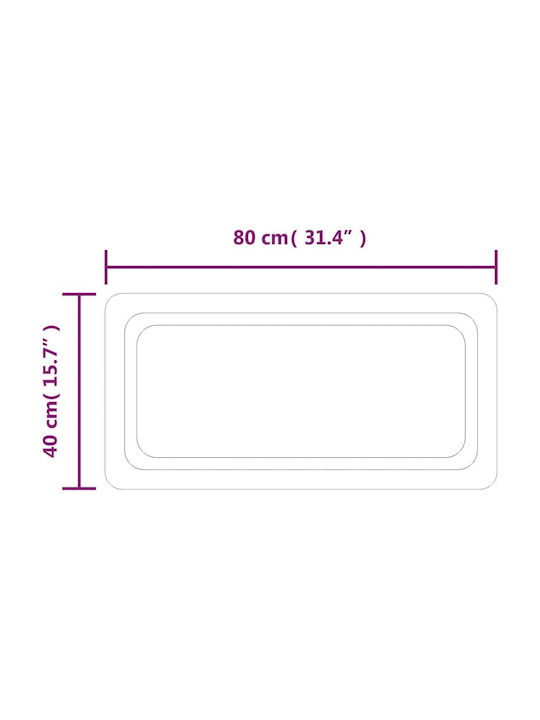 vidaXL Oglindă de Baie Dreptunghiulară Lumini LED Atingere 40x80cm
