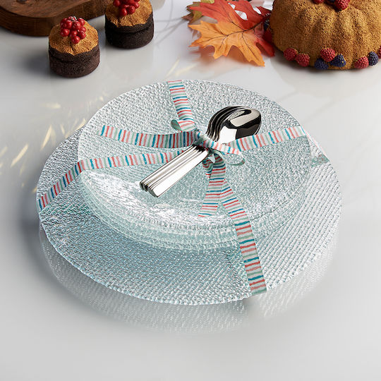 Cryspo Trio Cotton Farfurie Deșert Sticlă cu Diametru 21cm 7buc Cryspo Trio Cotton Farfurie Deșert Sticlă cu Diametru 21cm 7buc