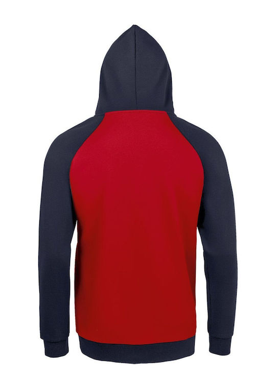 Hoodie Unisex " Snowboard Slide Design " Red/Navy